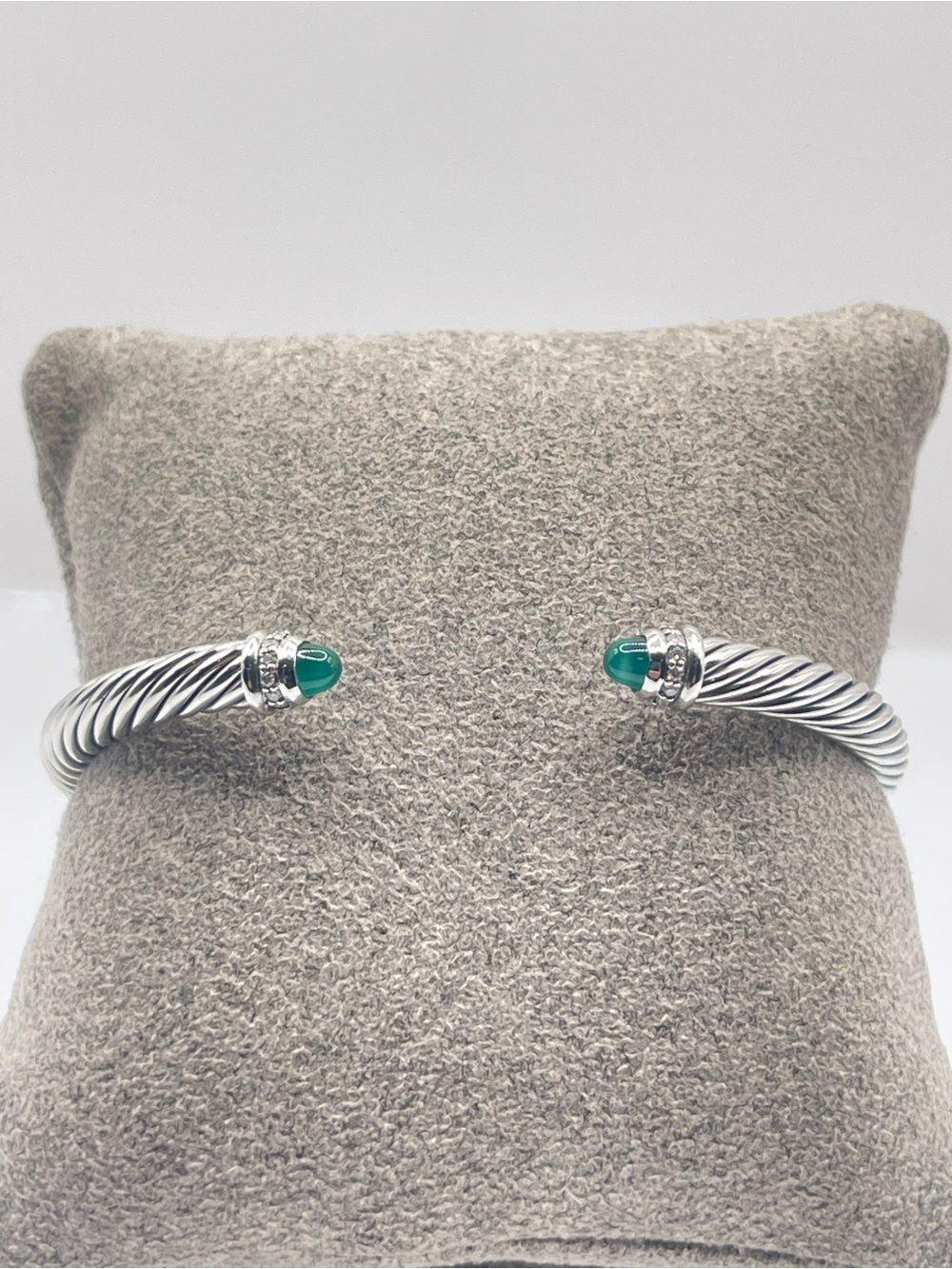 David Yurman Cable Classics 5mm Bracelet Green Onyx with Diamonds
